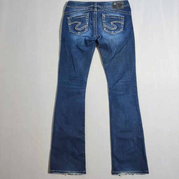 Silver Jeans Tuesday 16 1/2 low-rise slim bootcut women's sz W28/L33 indigo blue - Picture 3 of 16